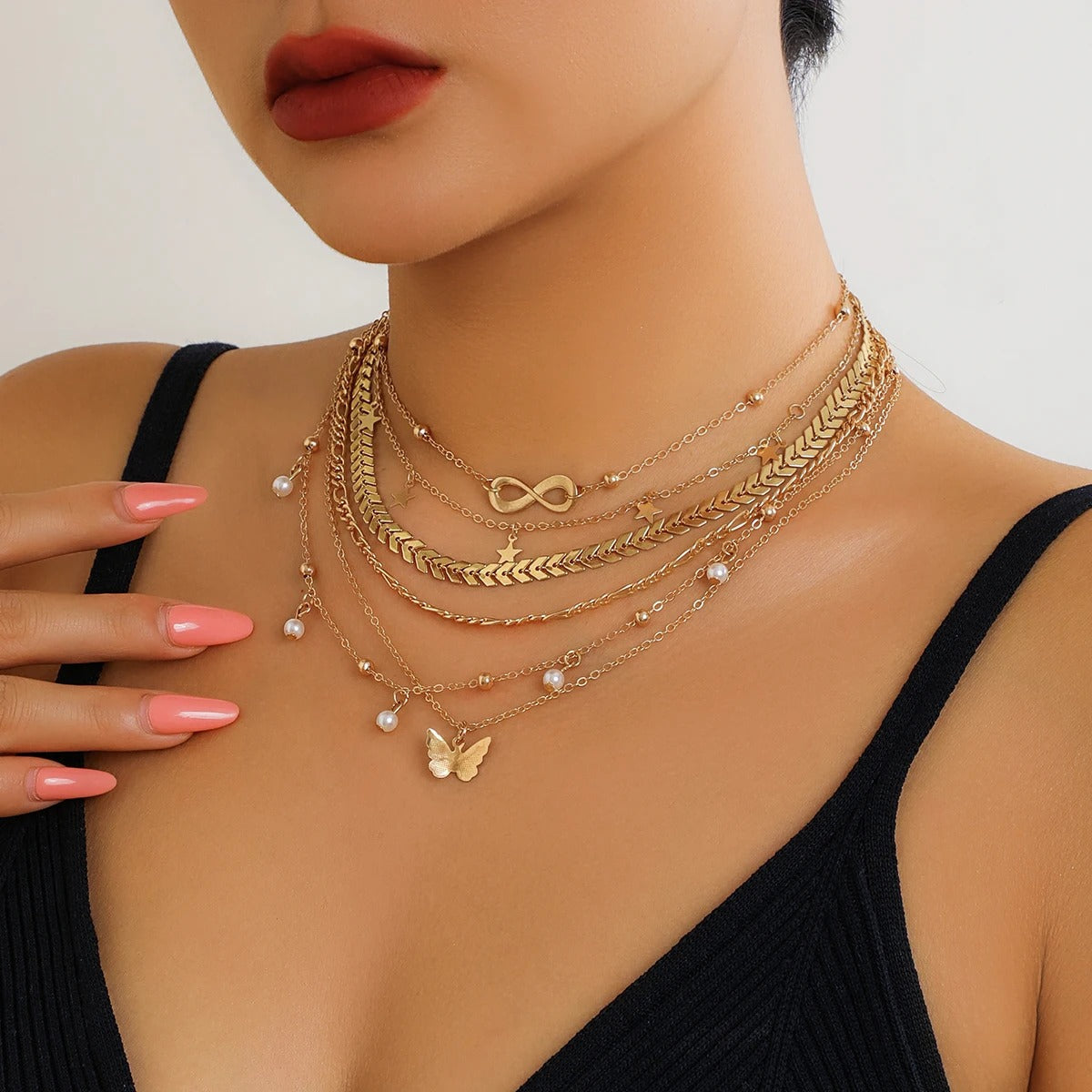6Pcs Infinite Love Necklace Set