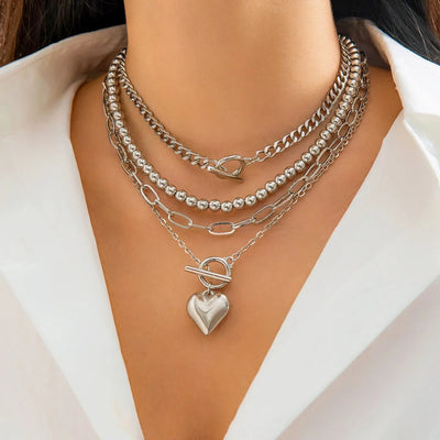 Love Locked Necklace 4PCs Set