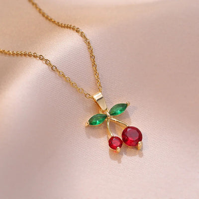 Cherry Girl Necklace gold