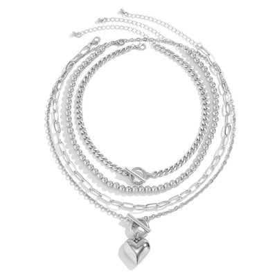 Love Locked Necklace 4PCs Set
