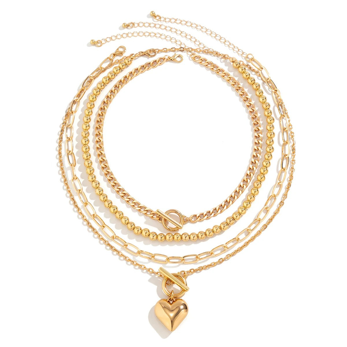 Love Locked Necklace 4PCs Set
