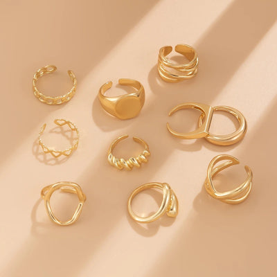 10 Pcs Vintage Rings Set
