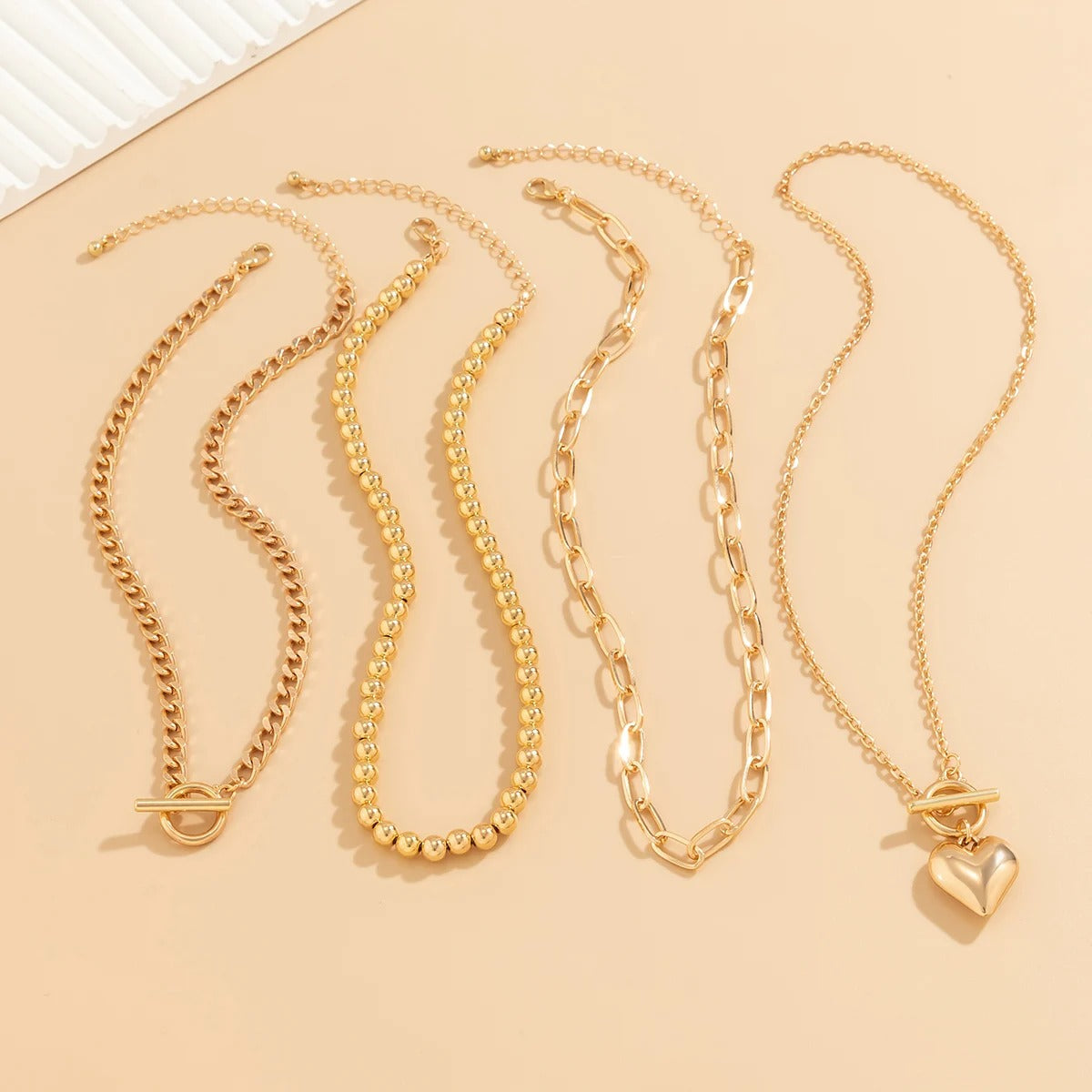 Love Locked Necklace 4PCs Set