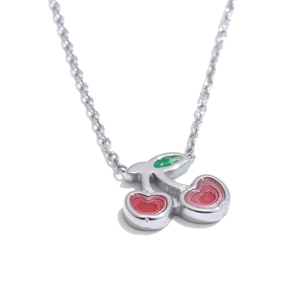 Cherry On Top Necklace Earrings Set